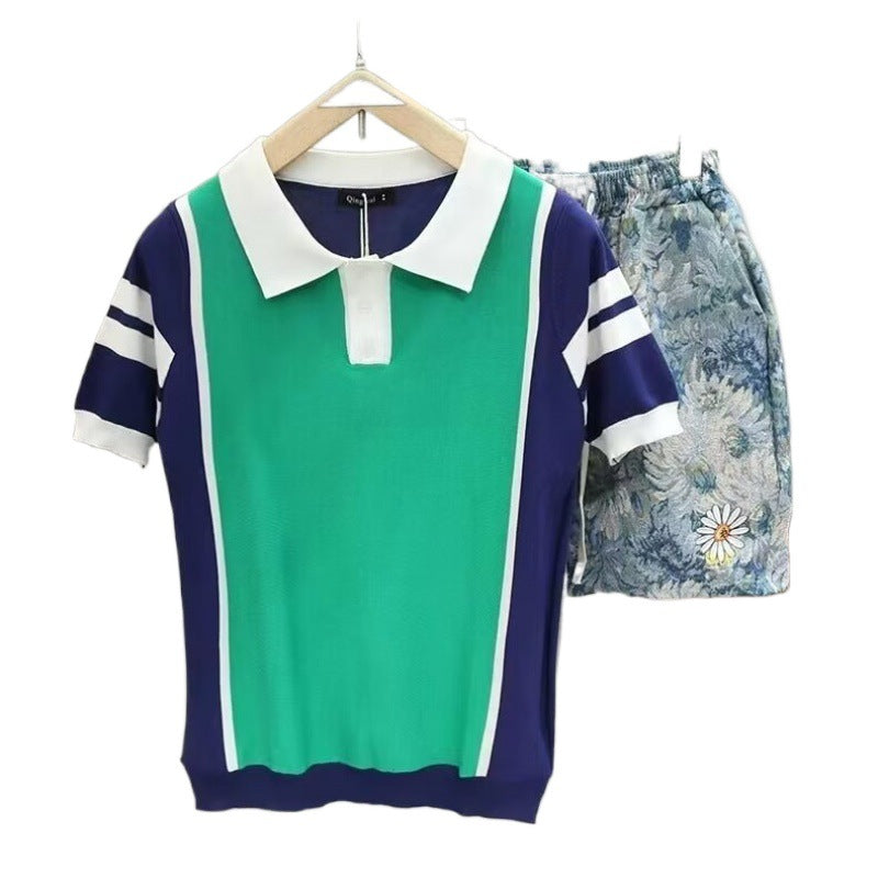 Damen Polo-Basic-Bluse mit sportlichem Retro-Design Drune