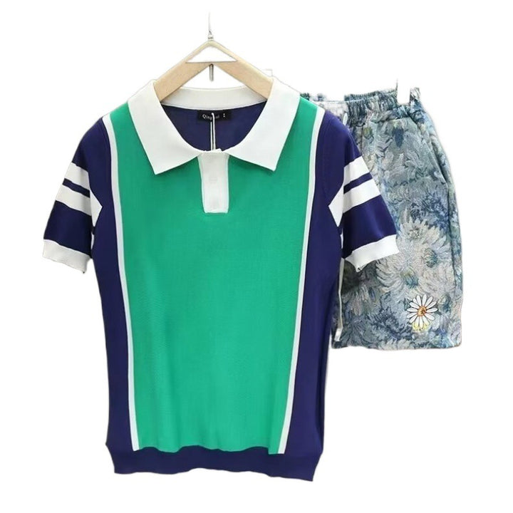 Damen Polo-Basic-Bluse mit sportlichem Retro-Design Drune