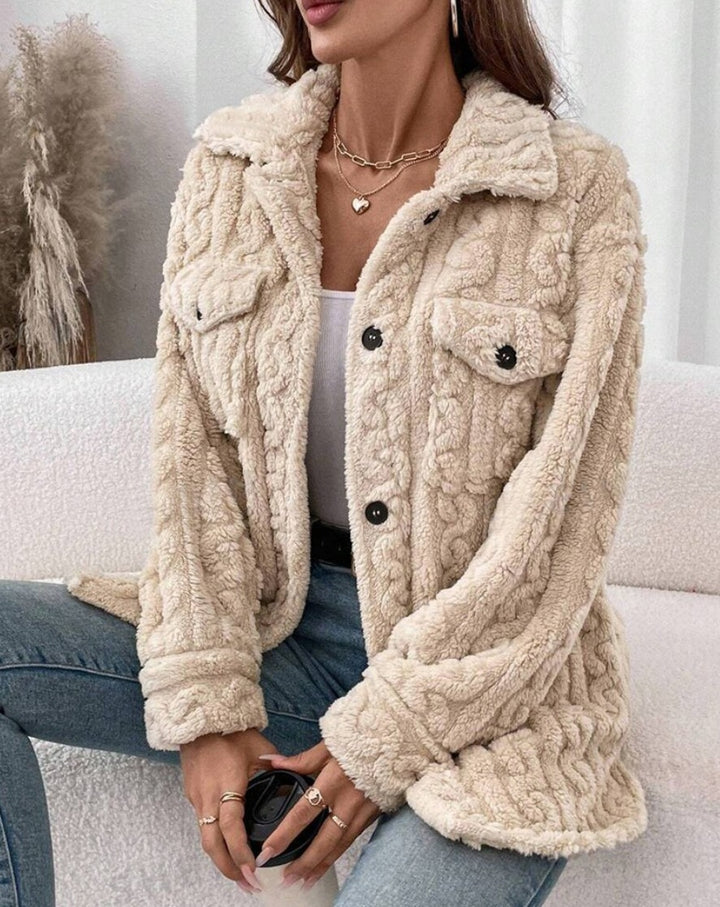 Damen Strickjacke mit Struktur und aufgesetzten Taschen Drune
