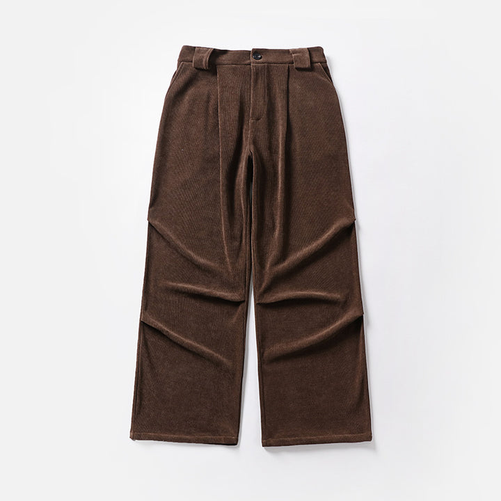 Damen Bundfalten-Hose mit weitem Bein und hoher Taille Drune