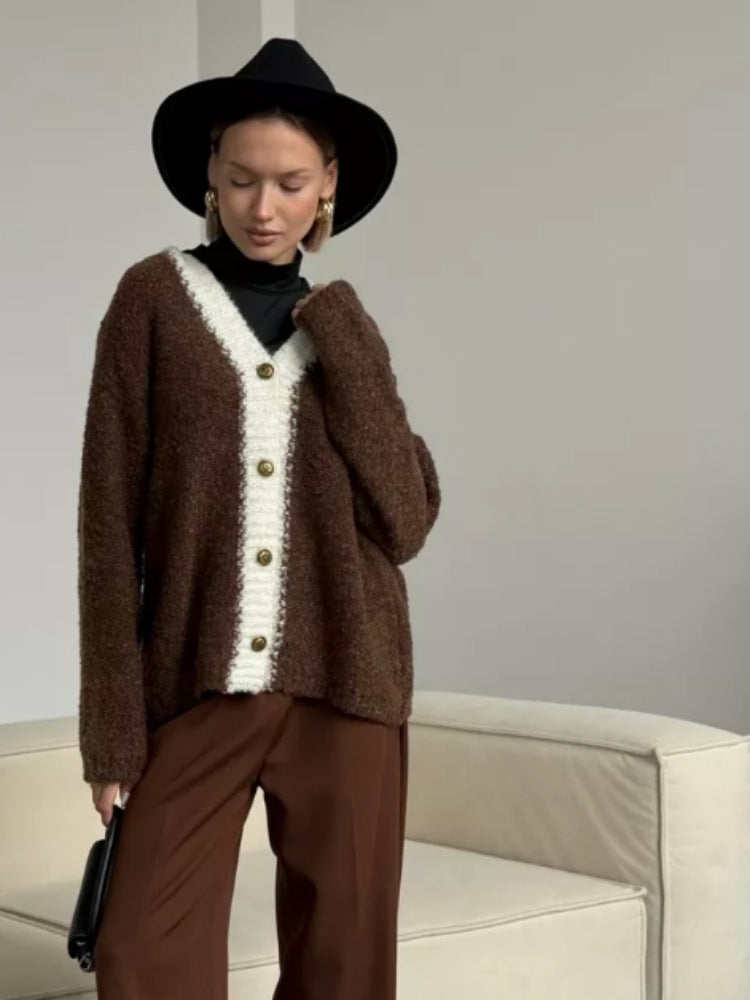 Damen Grob gestrickte Cardigan Drune