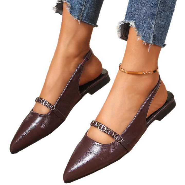 Damen Elegante Slingback-Ballerinas mit modischem Kettenakzent Drune