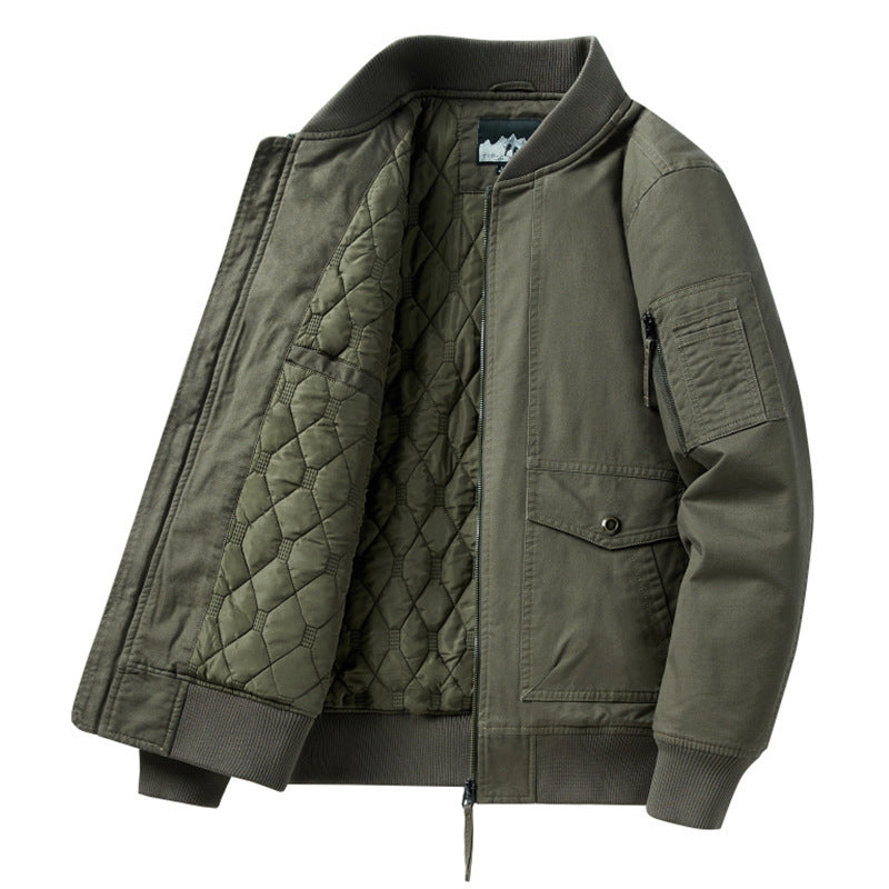 Herren Modische Bomberjacke mit Steppfutter Drune