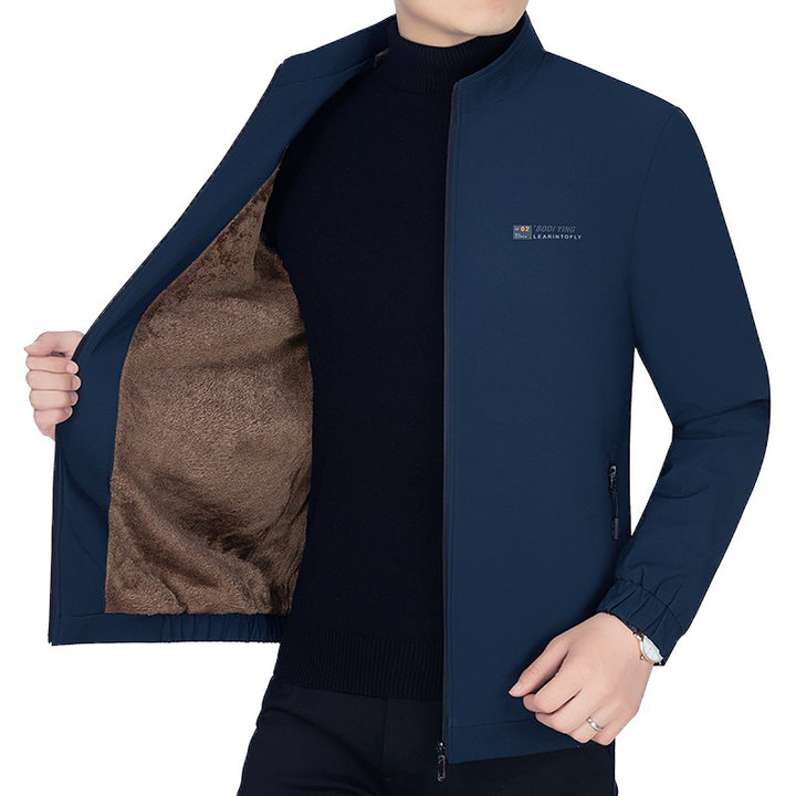 Herren Stehkragen-Jacke mit wärmendem Teddyfutter und Reißverschluss Drune