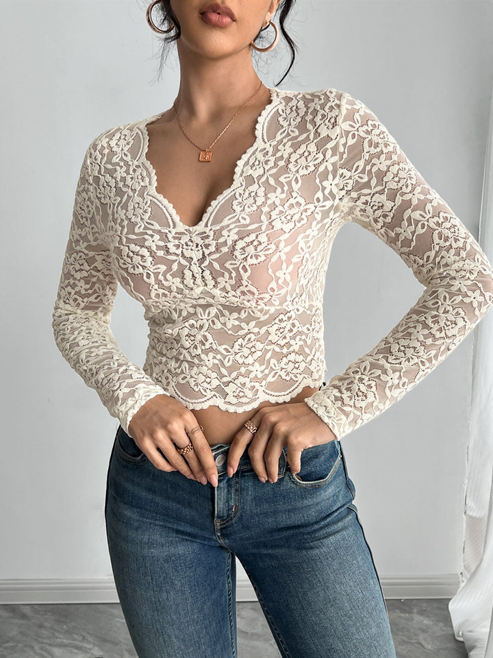 Damen Spitzentop Drune