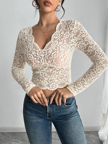 Damen Spitzentop Drune