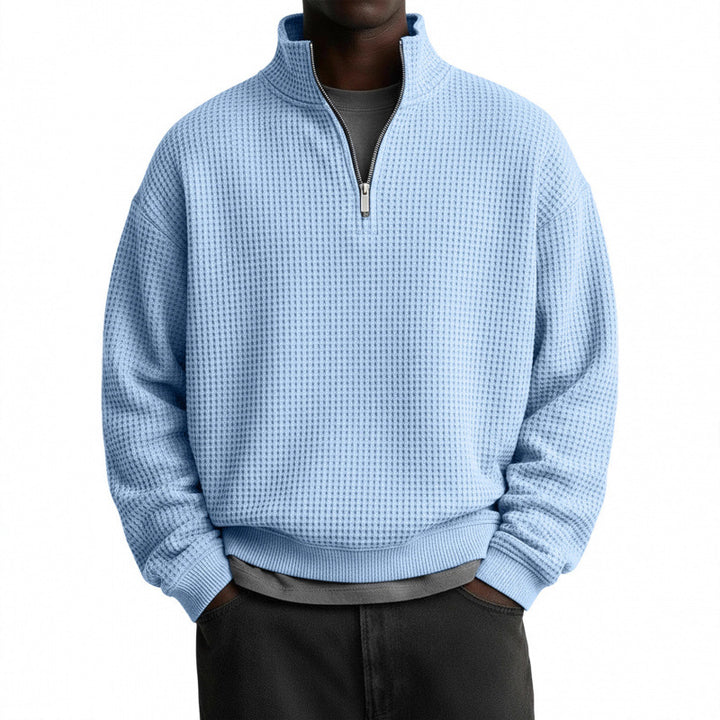 Herren Sportlicher Stehkragenpullover mit Reißverschluss Drune
