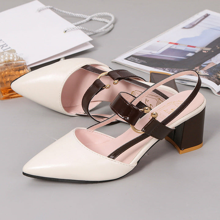 Damen Elegante Slingback-Pumps mit modischem Blockabsatz und verstellbarem Riemen Drune