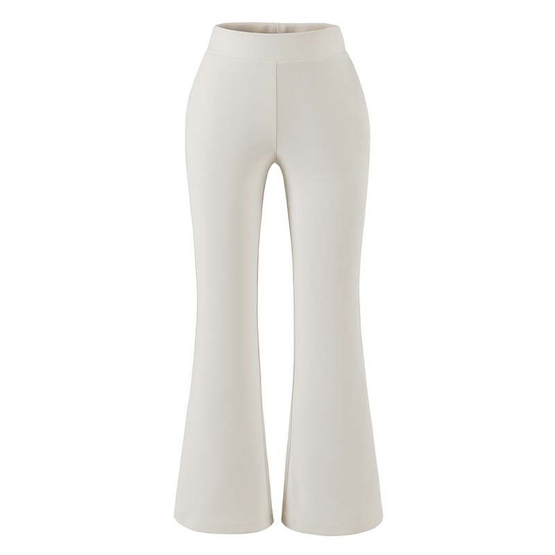 Damen Hochtaillierte Stretch-Schlaghose mit weitem ausgestelltem Saum Drune