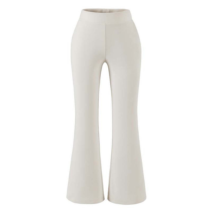 Damen Hochtaillierte Stretch-Schlaghose mit weitem ausgestelltem Saum Drune