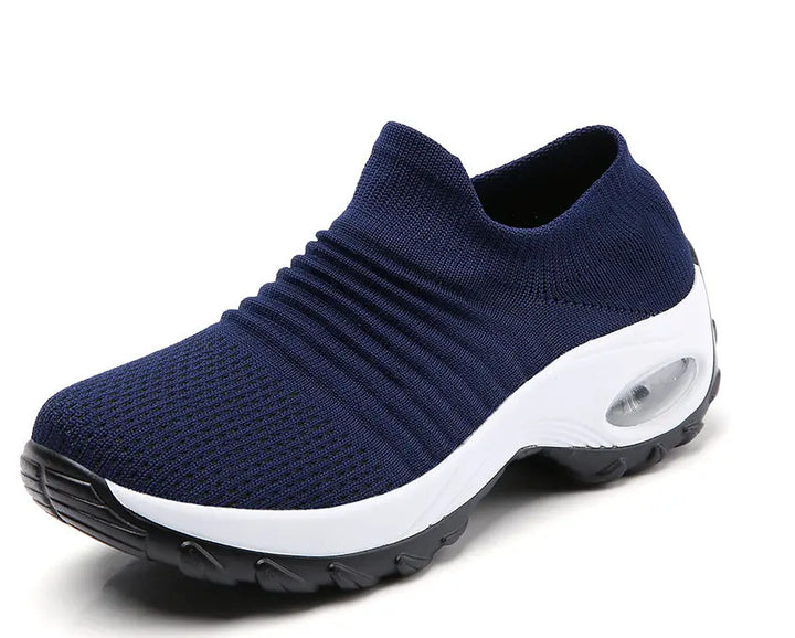 Damen gestrickter Slip-On Sportsneaker mit luftgepolsterter Zwischensohle Drune