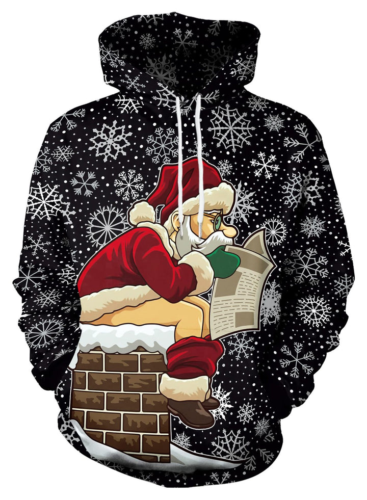 Damen Humorvoller Weihnachts-Kapuzenpullover Drune