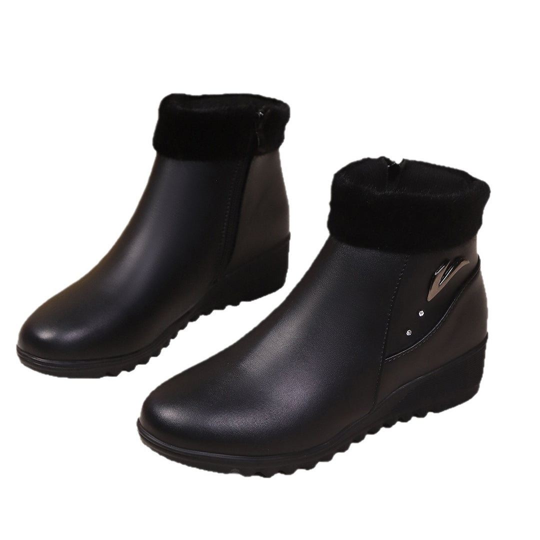 Damen Wedge-Stiefeletten mit weichem Innenfutter und modischem Reißverschluss Drune