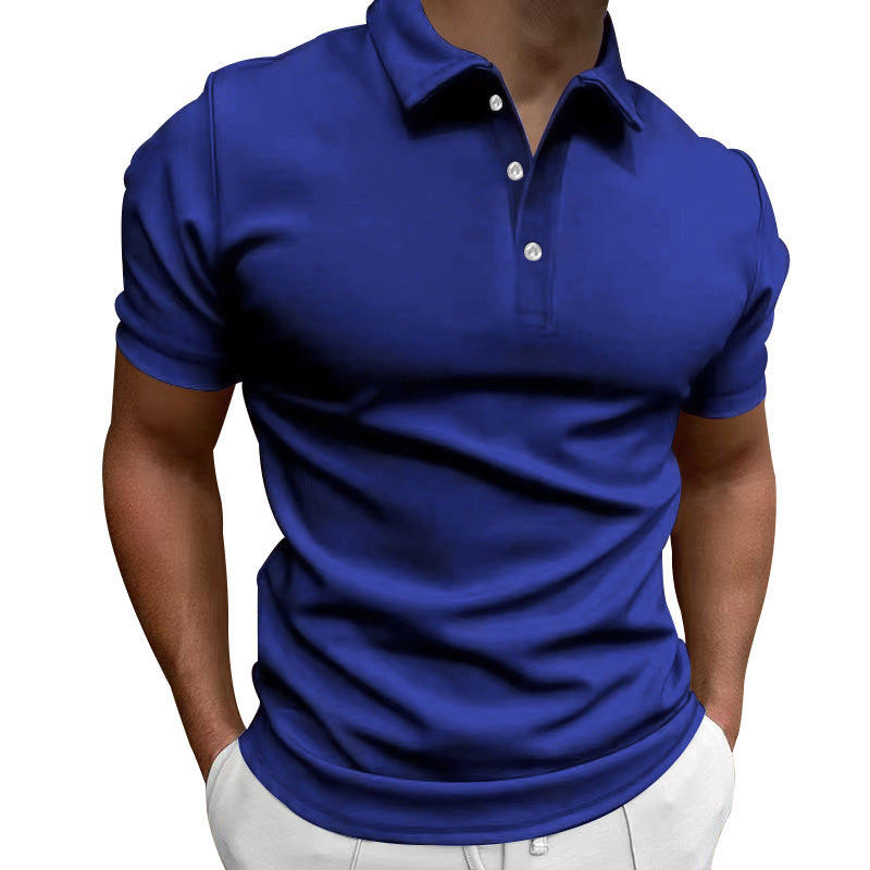 Herren nan schlank geschnittenes Stretch-Poloshirt mit Kentkragen und elastischem Saum Drune