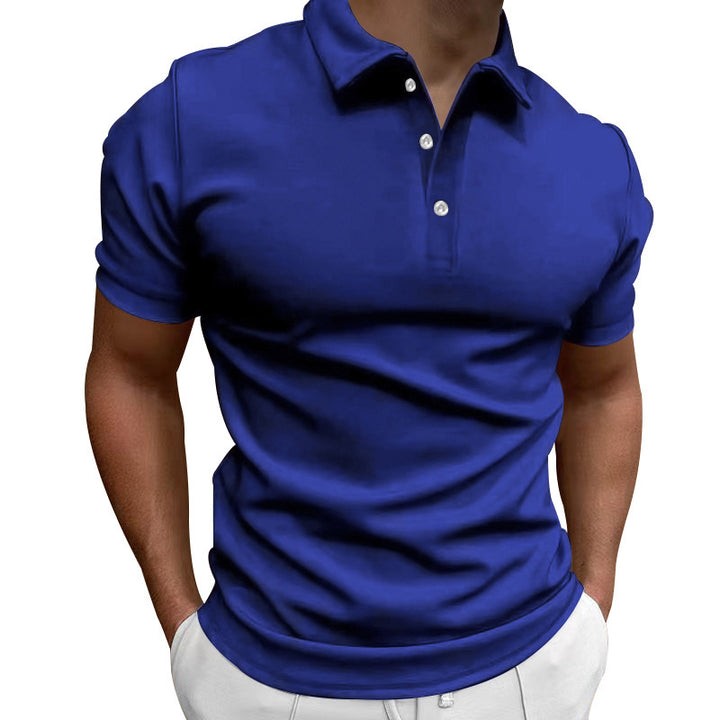 Herren nan schlank geschnittenes Stretch-Poloshirt mit Kentkragen und elastischem Saum Drune