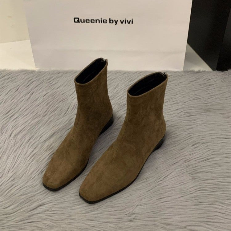 Damen Elegante Ankle-Boots aus Kunstleder Drune
