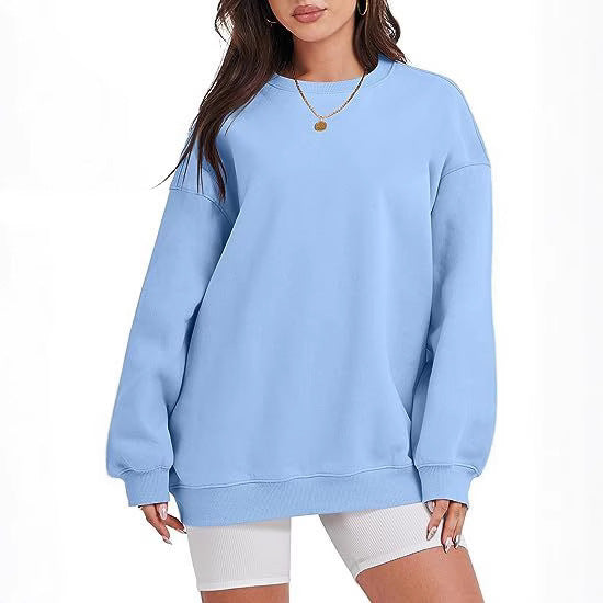 Damen nan extraweites Oversize-Sweatshirt mit überschnittener Schulter und angerautem Innenfutter Drune