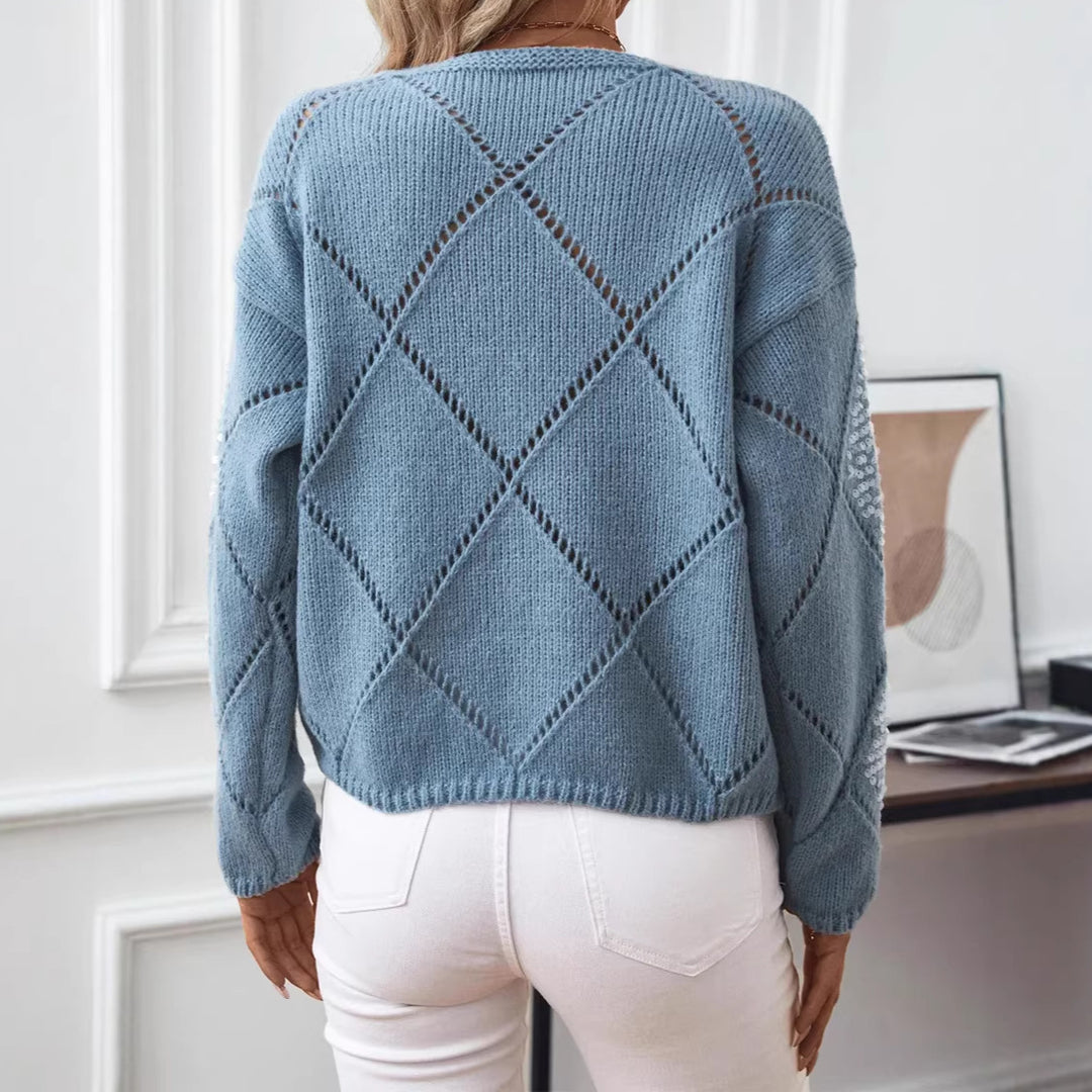 Damen Modischer Pullover mit Glitzerakzenten