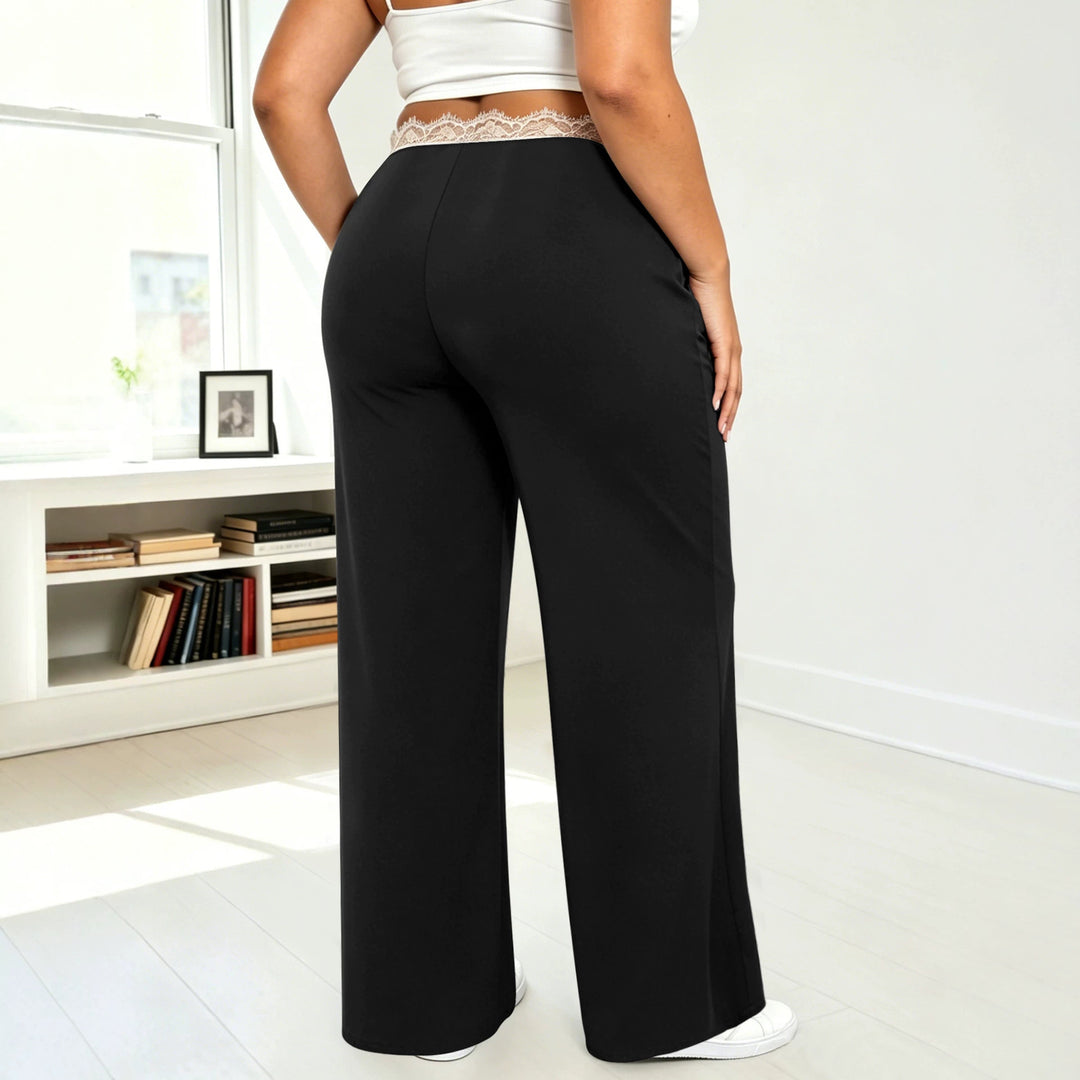Damen High-Waist Palazzohose mit formendem Taillenbund und atmungsaktivem Stretch Drune