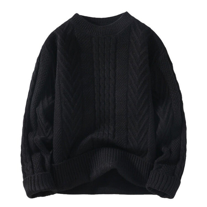 Herren Grobstrickpullover mit Zopfmuster und lässigem Schnitt Drune