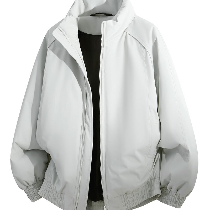Unisex Oversize-Bomberjacke mit Stehkragen, elastischem Saum & wattierter Fütterung Drune