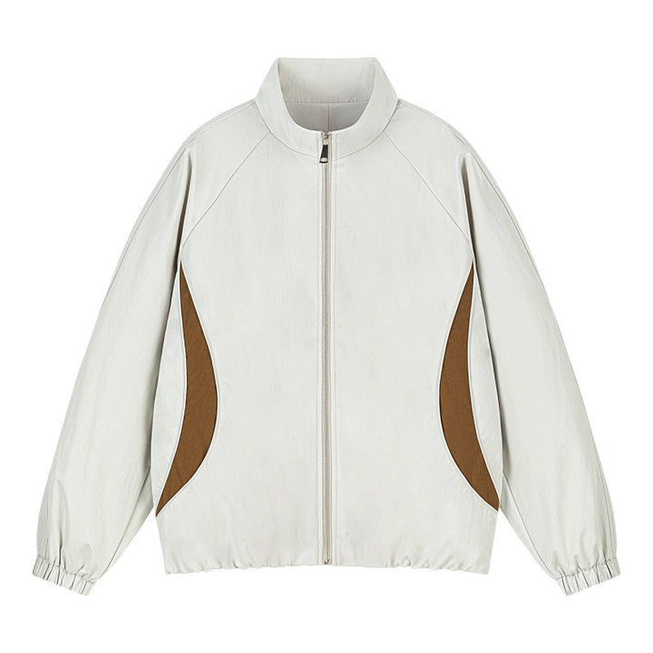 Herren Leichte Oversize Freizeitjacke mit Stehkragen, elastischem Saum und kontrastseiteneinsätzen Drune