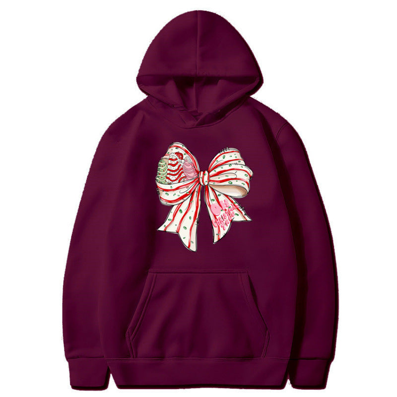 Damen Kapuzenpullover mit festlichem Schleifenmotiv Drune