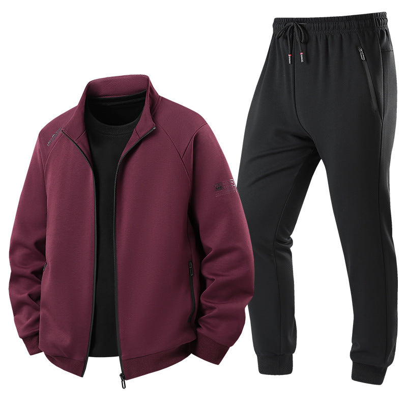 Herren Leichter Freizeit-Trainingsanzug-Set mit Reißverschlussjacke, elastischer Bund & Reißverschlusstaschen Drune
