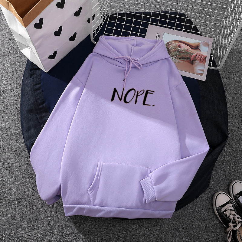 Damen nan lässiger Kapuzenpullover mit Statement-Print, Kängurutasche und weichem Fleece Drune