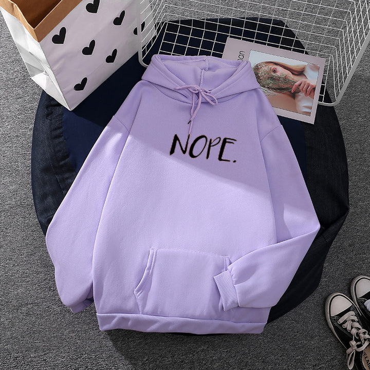 Damen nan lässiger Kapuzenpullover mit Statement-Print, Kängurutasche und weichem Fleece Drune