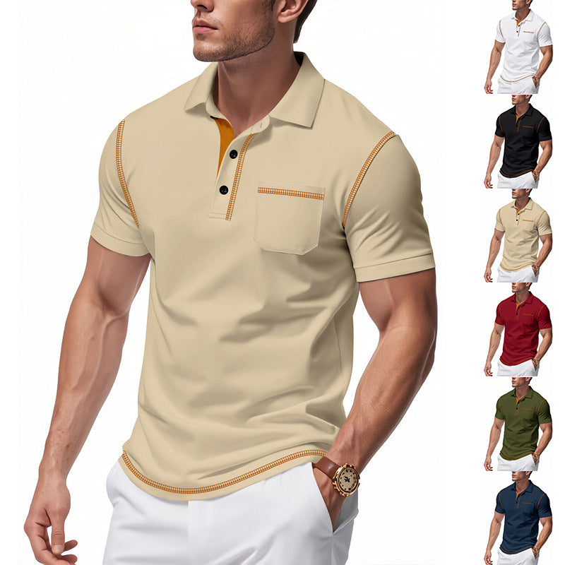 Herren Polo-Shirt mit kontrastierendem Kragen und modischem Schnitt Drune