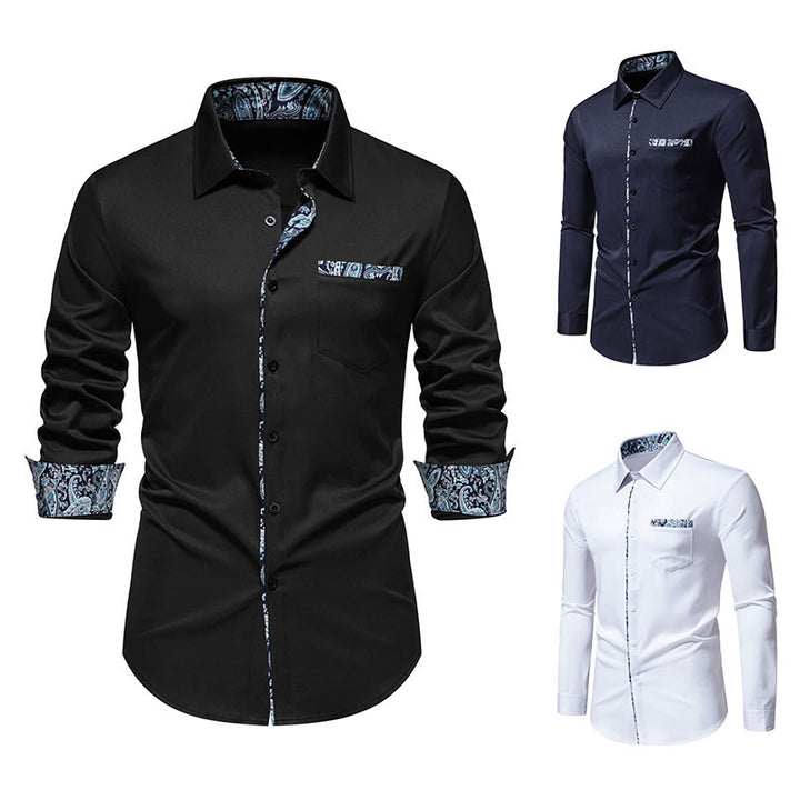 Herren Langarmhemd mit modernem Paisleydesign Drune