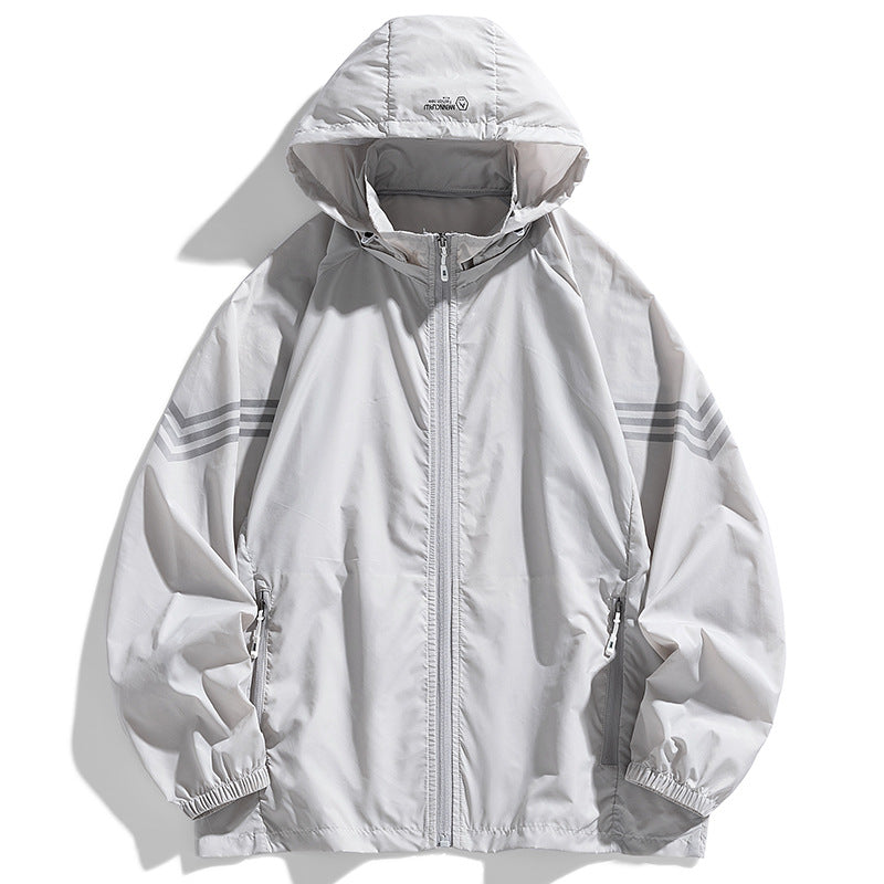 Herren Leichte Windbreakerjacke mit Kapuze und praktischen Taschen Drune