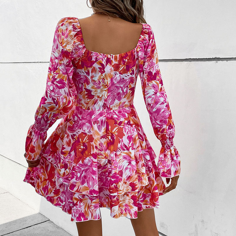Damen Verspieltes Blümchenkleid mit Rüschen Drune