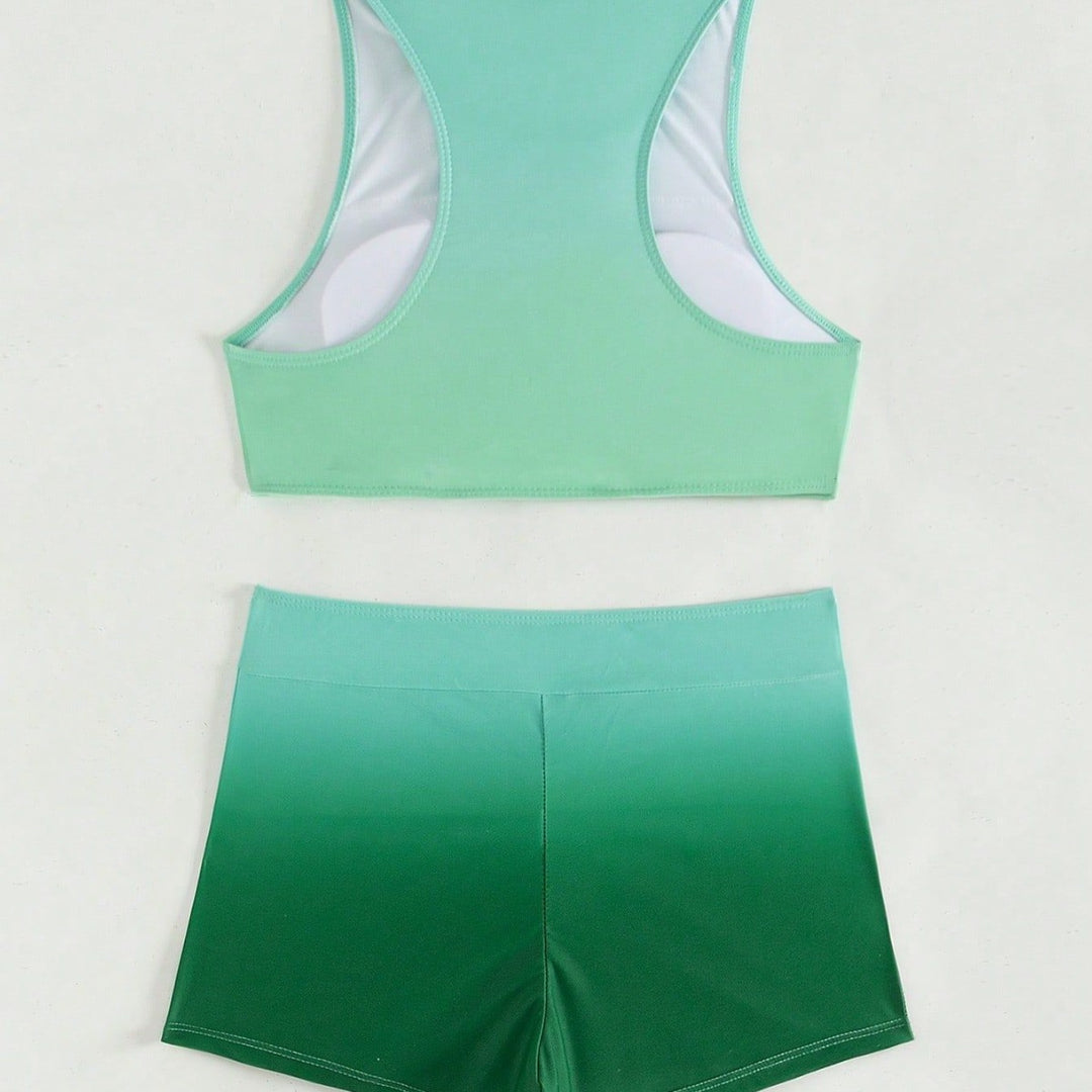 Damen Sportliches Crop-Top und Shorts-Set Drune