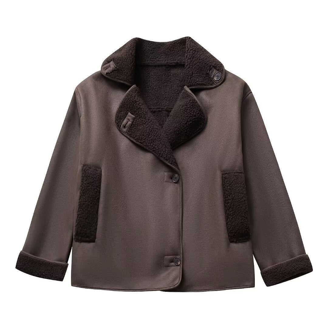 Damen Modische Fleecejacke mit kuscheligem Innenfutter Drune