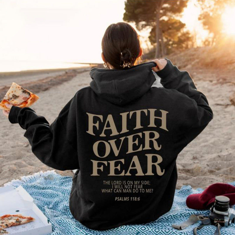 Damen Kapuzenpullover mit inspirierendem Schriftzug und hochwertiger Baumwolle Drune