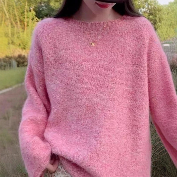Damen Flauschiger Strickpullover mit weitem Schnitt Drune