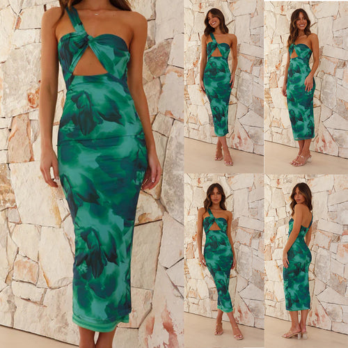 Damen Figurbetontes Midi-Kleid mit seitlichem Cut-Out und trendigem Knotendesign Drune