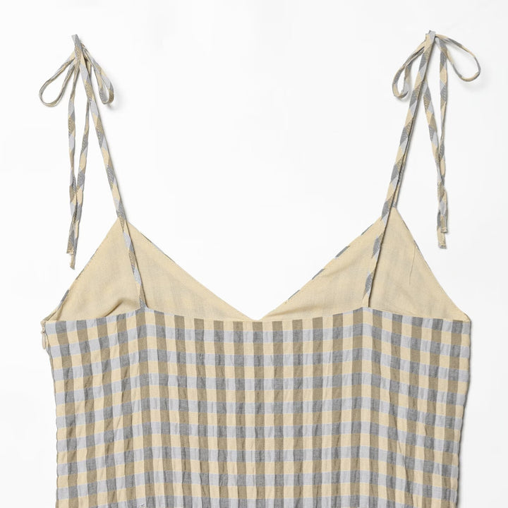Damen Sommerkleid mit fließenden Volants und V-Ausschnitt Drune