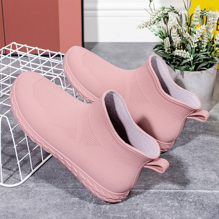 Damen Elastischer Strick-Slip-On Ankle-Sneaker mit Profilsohle Drune