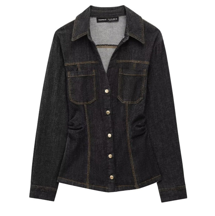 Damen 40+ hochtaillierte weite Denimhose mit Bügelfalte und Saumaufschlag Drune