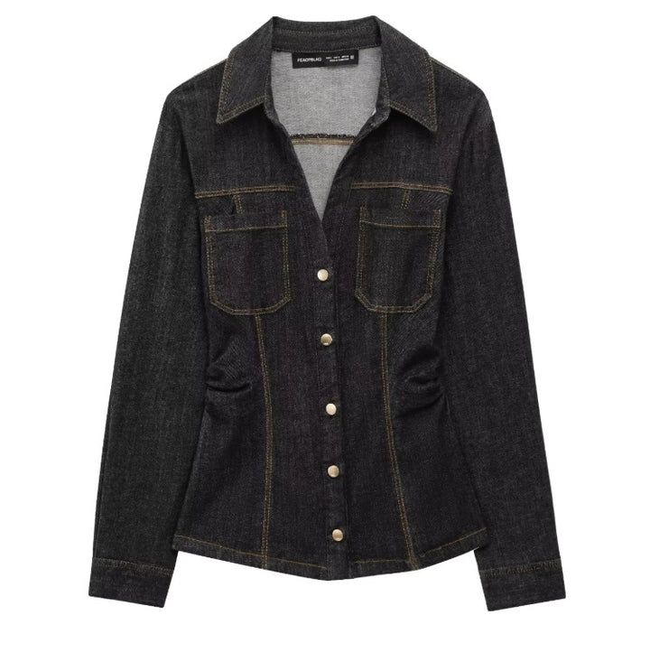 Damen 40+ hochtaillierte weite Denimhose mit Bügelfalte und Saumaufschlag Drune