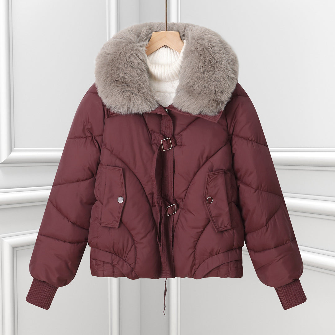 Damen nan kurzes Pilotblouson mit voluminösem Schalkragen, Kordelzugsaum und aufgesetzten Pattentaschen Drune