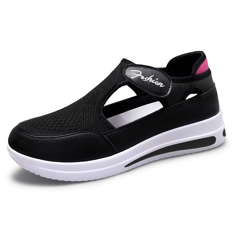 Damen Flexible Slip-On Fitnessschuhe mit atmungsaktiver Netzoberfläche Drune