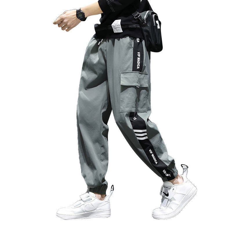 Herren Cargo-Hose mit seitlichen Taschen und elastischem Bund Drune