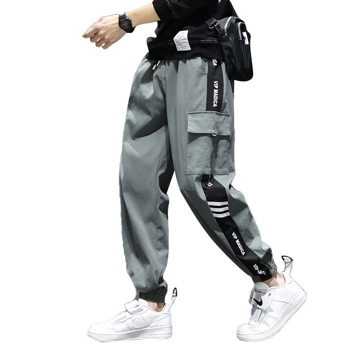 Herren Cargo-Hose mit seitlichen Taschen und elastischem Bund Drune