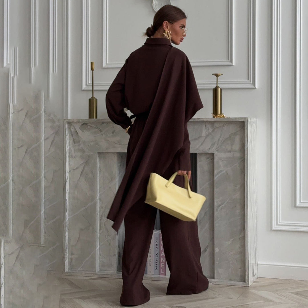 Damen Eleganter Overall mit lässigem Kragen Drune