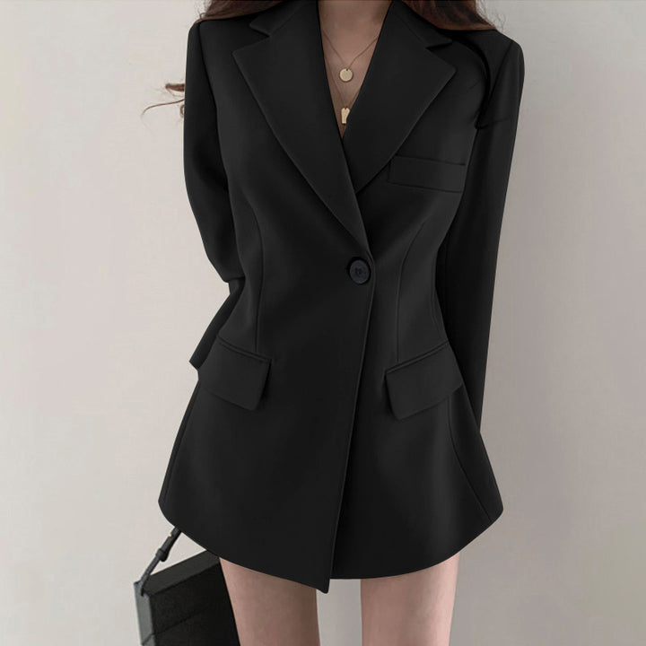 Damen Eleganter Kurzblazer mit Schalkragen Drune