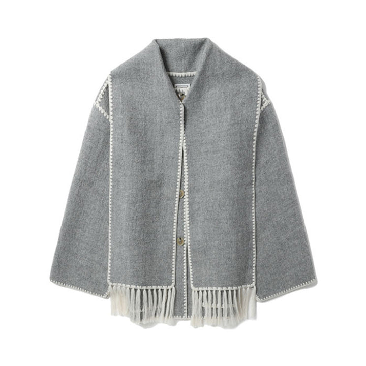 Damen Elegante und komfortable Wolle-Mantel Drune